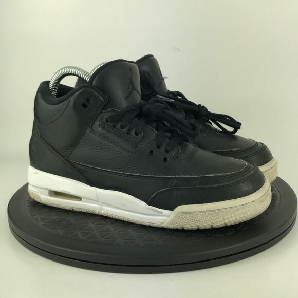 Nike Air Jordan 3 Retro 'Cyber Monday' Black Leather 398614-020 Women's Size 6.5 - Picture 3 of 12